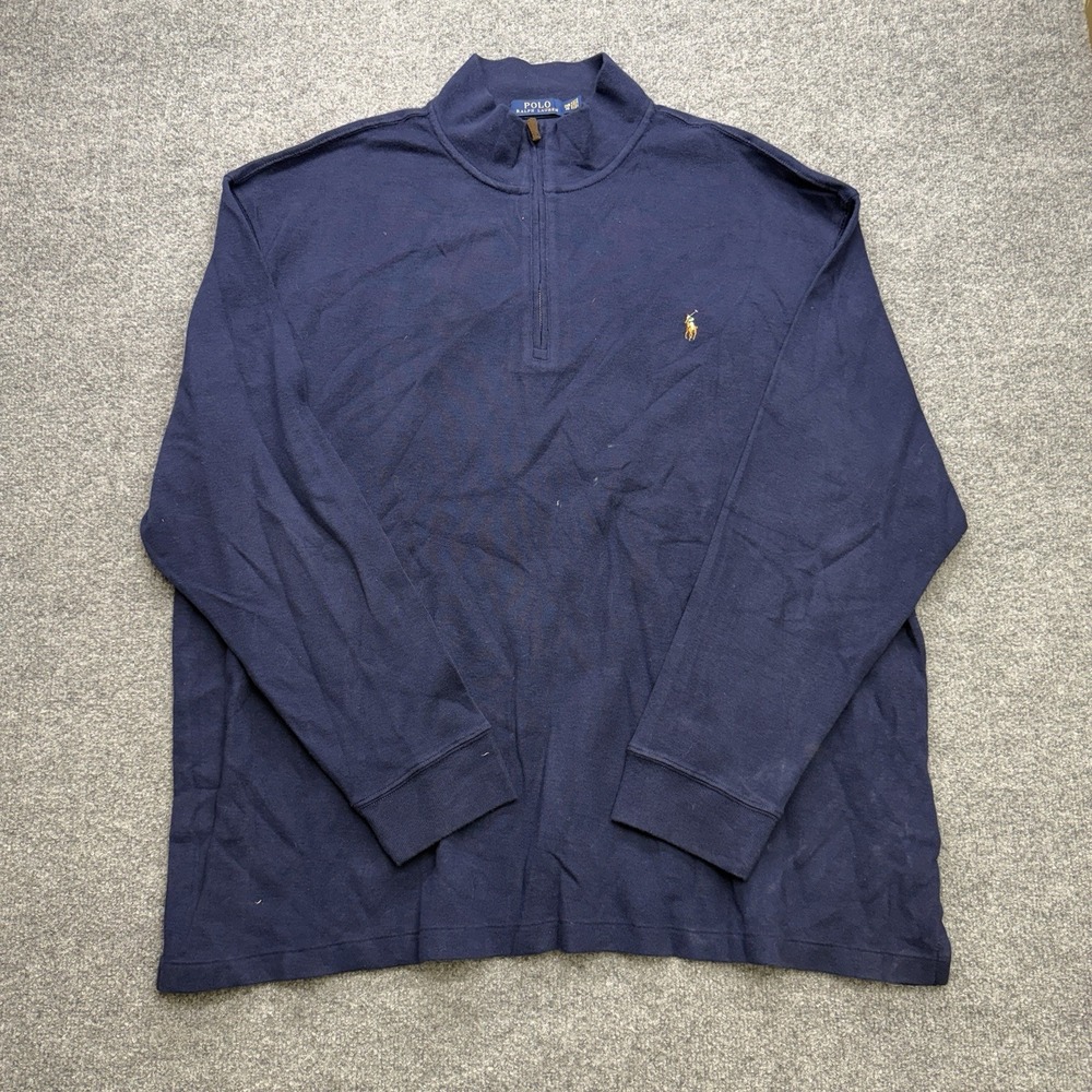 Polo Ralph Lauren Men's 1/4 Zip Pullover Navy Blue 2xb Preppy